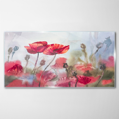 Glasbild Blumenträume in Pastelltönen