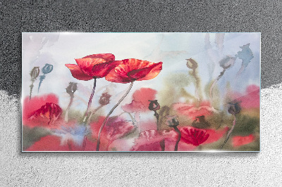 Glasbild Blumenträume in Pastelltönen