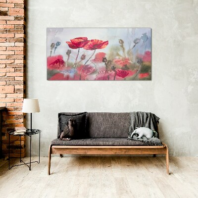 Glasbild Blumenträume in Pastelltönen