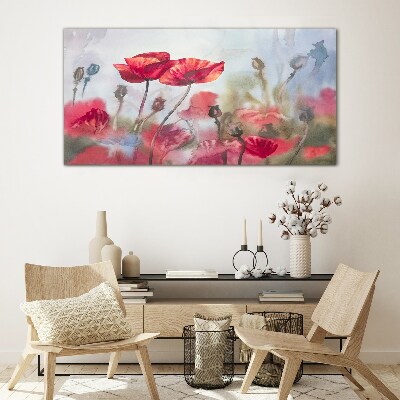 Glasbild Blumenträume in Pastelltönen