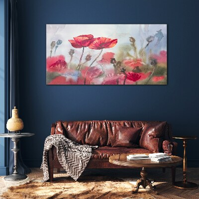 Glasbild Blumenträume in Pastelltönen