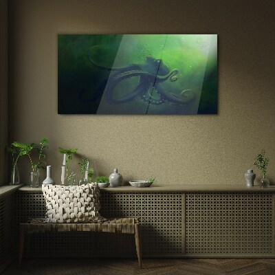 Glasbild Die geheimnisvolle Welt des Oktopus