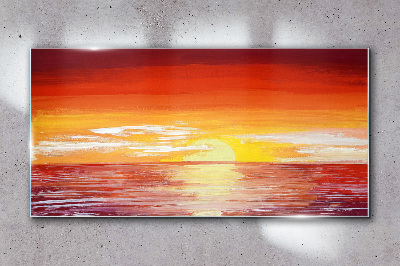 Glasbild Sonnenuntergang über dem Meer