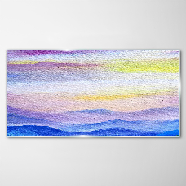 Glasbild Morgenlandschaft in Pastelltönen