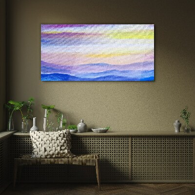 Glasbild Morgenlandschaft in Pastelltönen