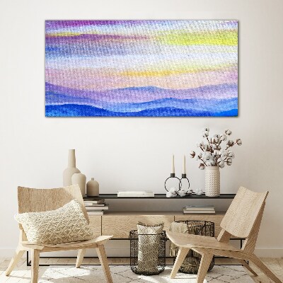 Glasbild Morgenlandschaft in Pastelltönen