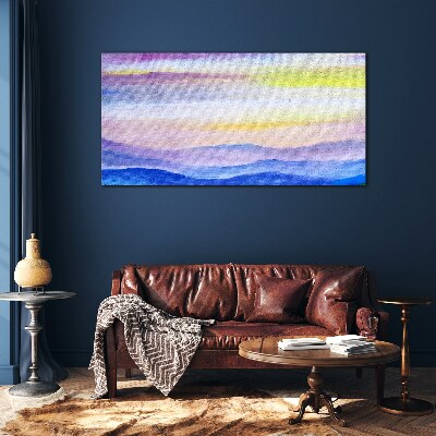 Glasbild Morgenlandschaft in Pastelltönen