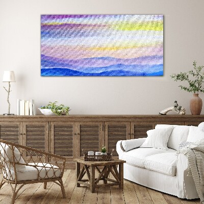 Glasbild Morgenlandschaft in Pastelltönen