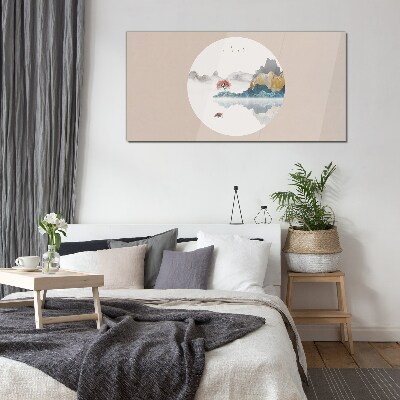 Bild auf glas Eine friedliche Landschaft im Kreis
