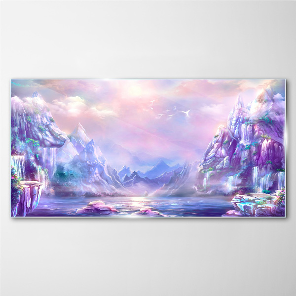 Glasbild Zauberhafte Berglandschaft