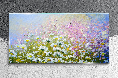 Glasbild Moderne Wiesenblumen