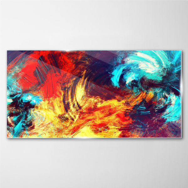 Glas bild Ausdrucksstarker Tanz der Farben