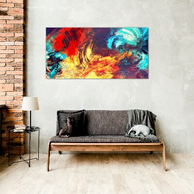 Glas bild Ausdrucksstarker Tanz der Farben