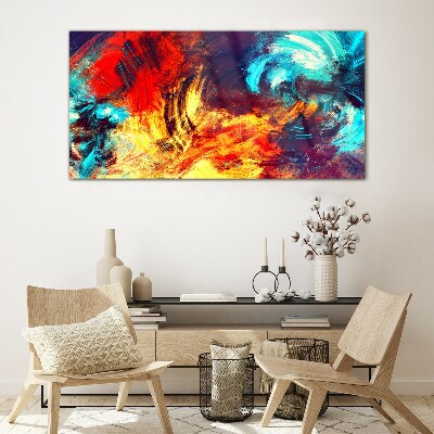 Glas bild Ausdrucksstarker Tanz der Farben
