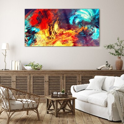 Glas bild Ausdrucksstarker Tanz der Farben