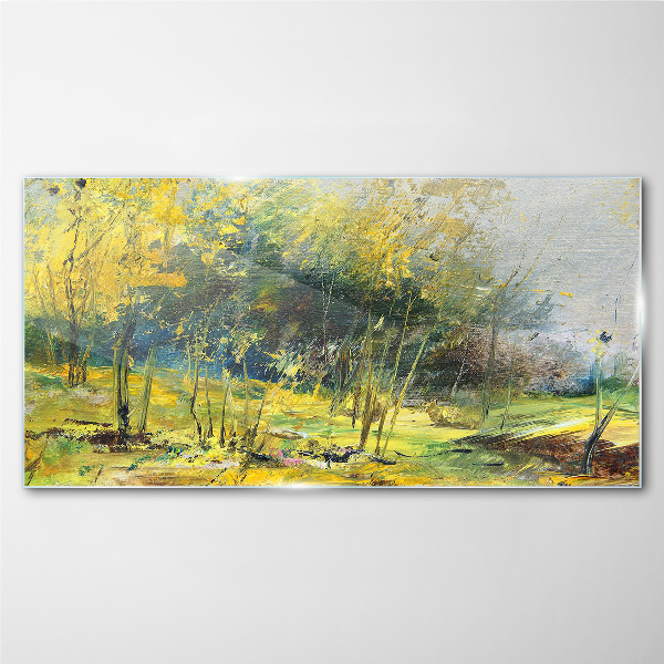 Glasbild Goldener Herbst im Park