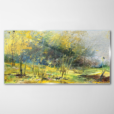 Glasbild Goldener Herbst im Park