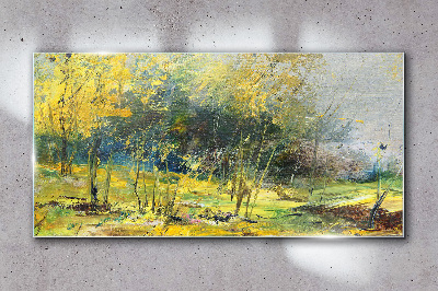 Glasbild Goldener Herbst im Park