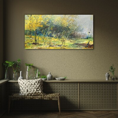 Glasbild Goldener Herbst im Park