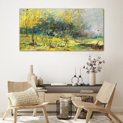 Glasbild Goldener Herbst im Park