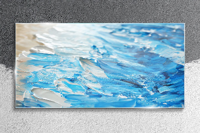 Foto auf glas Wellen in Blautönen