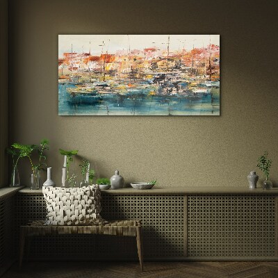 Bild auf glas drucken Hafenlandschaften in Pastellfarben