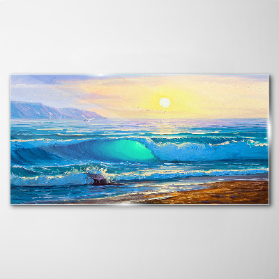 Glasbild Ein ruhiger Morgen am Meer