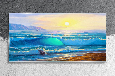 Glasbild Ein ruhiger Morgen am Meer