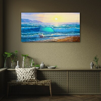 Glasbild Ein ruhiger Morgen am Meer
