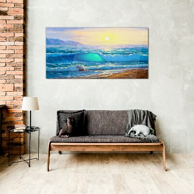 Glasbild Ein ruhiger Morgen am Meer