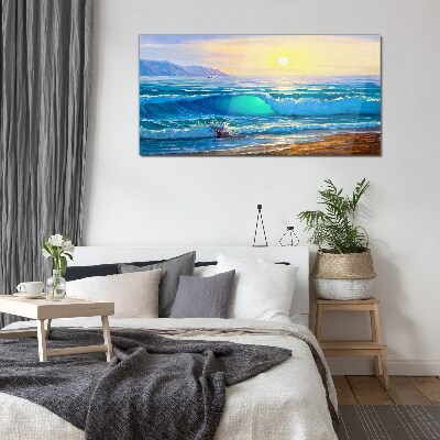 Glasbild Ein ruhiger Morgen am Meer
