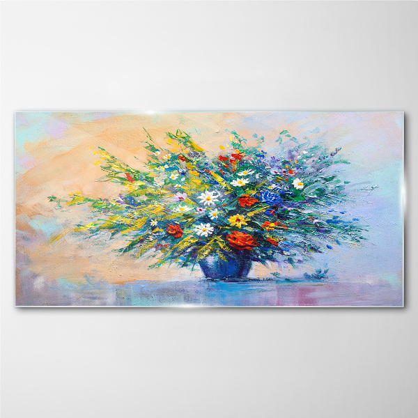 Glasbild Frühlingsblumenstrauß