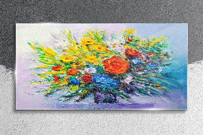 Bild auf glas Ein Blumenarrangement in intensiven Farben