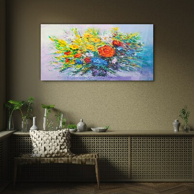 Bild auf glas Ein Blumenarrangement in intensiven Farben