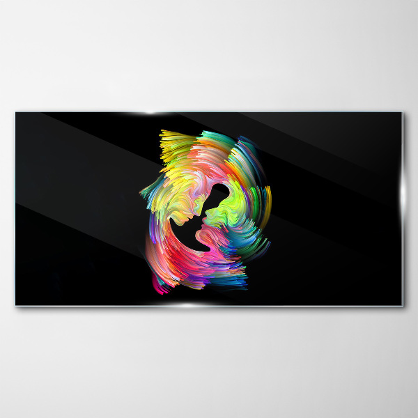 Glasbild Bunte Blicke im Dunkeln
