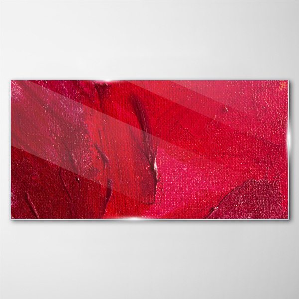 Glasbild Intensives abstraktes Rot