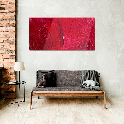 Glasbild Intensives abstraktes Rot