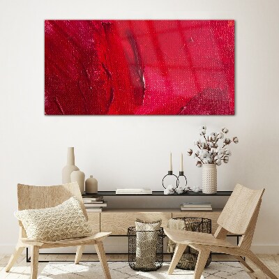 Glasbild Intensives abstraktes Rot