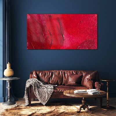 Glasbild Intensives abstraktes Rot