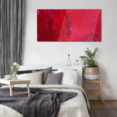 Glasbild Intensives abstraktes Rot