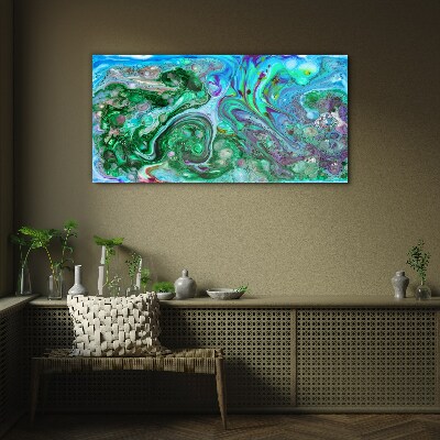 Glasbild Ozeanwellen der Farben