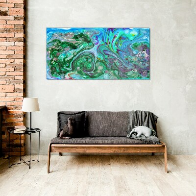 Glasbild Ozeanwellen der Farben