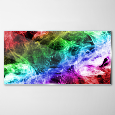 Glasbild Bunter Rauchwirbel