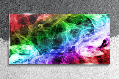 Glasbild Bunter Rauchwirbel