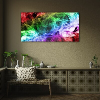 Glasbild Bunter Rauchwirbel