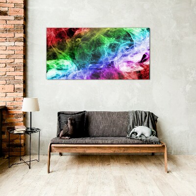 Glasbild Bunter Rauchwirbel