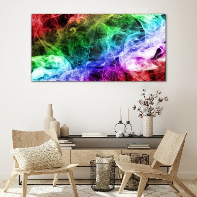 Glasbild Bunter Rauchwirbel