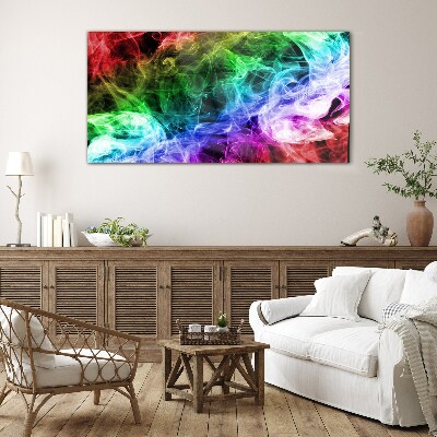 Glasbild Bunter Rauchwirbel