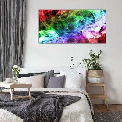 Glasbild Bunter Rauchwirbel