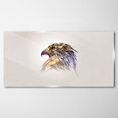 Glasbild Porträt eines Adlers in zarten Farbtönen